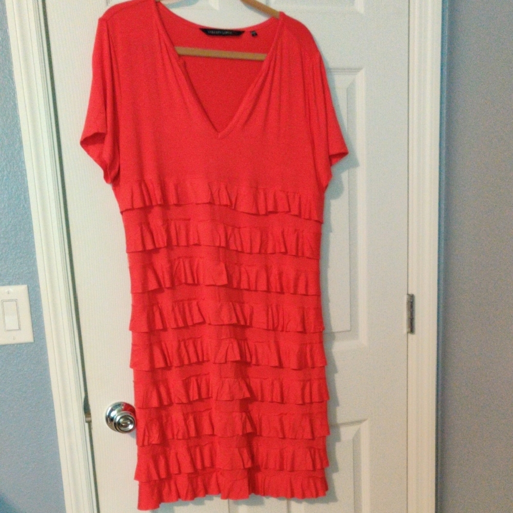 Colleen Lopez Scarlet Tiered Mini Dress
